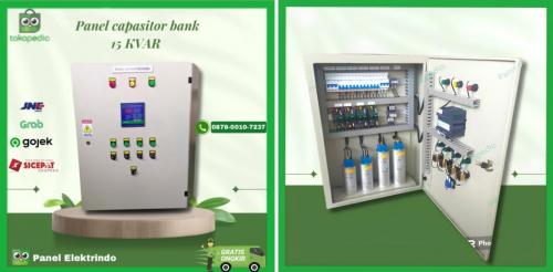 Panel capasitor bank 15 KVAR ( Penghemat daya 3 phase, menaikkan cosQ) 